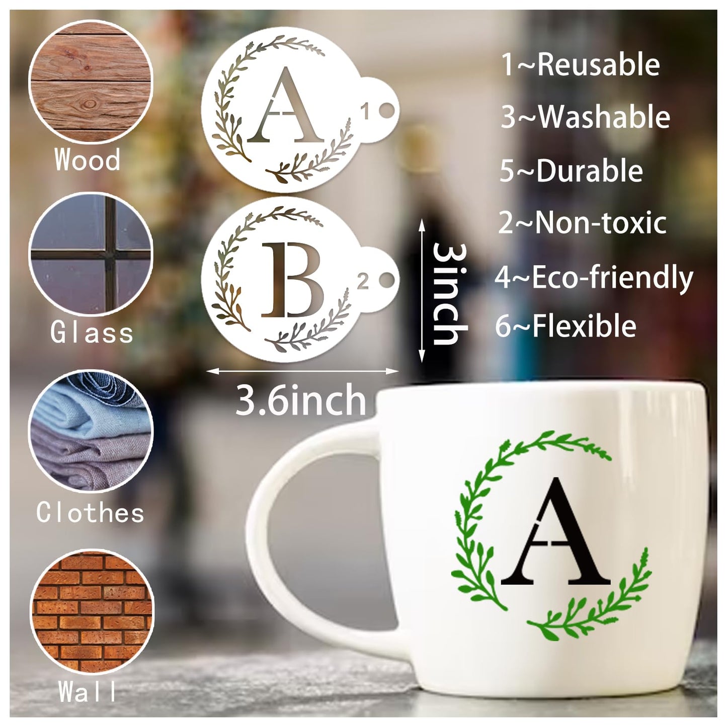 Small Letter Stencil for Cakes Cookie Decorating Stencils Reusable Alphabet Stencil on Baking Coffee Decorating Card Making (27 Letter Cookie)