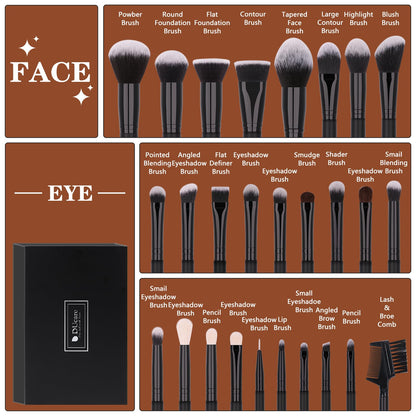 DUcare Makeup Brushes Set Professional 27Pcs Makeup Brushes Premium Synthetic Kabuki Foundation Blending Face Powder Blush Concealers Eye Shadows Make Up Brushes Kit White