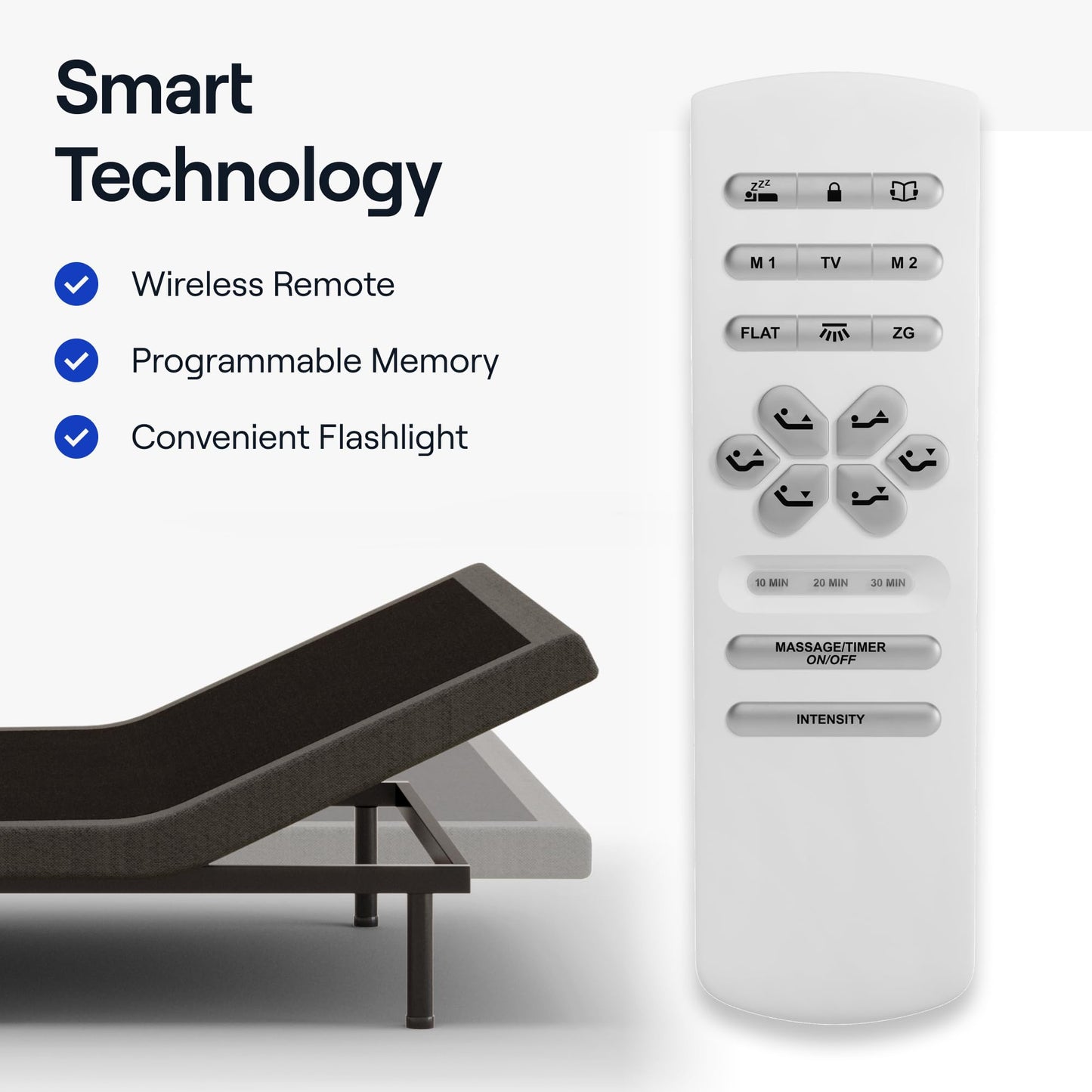 Nectar Premier Adjustable Base - Full - Head & Foot Incline - Wireless Remote with Memory- 3 Massage Settings - 4 USB Ports - Anti-Snore & Zero Gravity