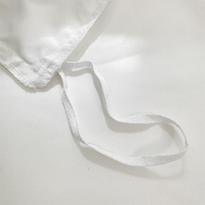 SOUKECHY White Lace Ruffled Queen Duvet Cover Set, Bow Duvet Cover,Chic Kids Bedding,100% Polyester,Lightweight Duvet Cover Set with Zipper Closure for Girls
