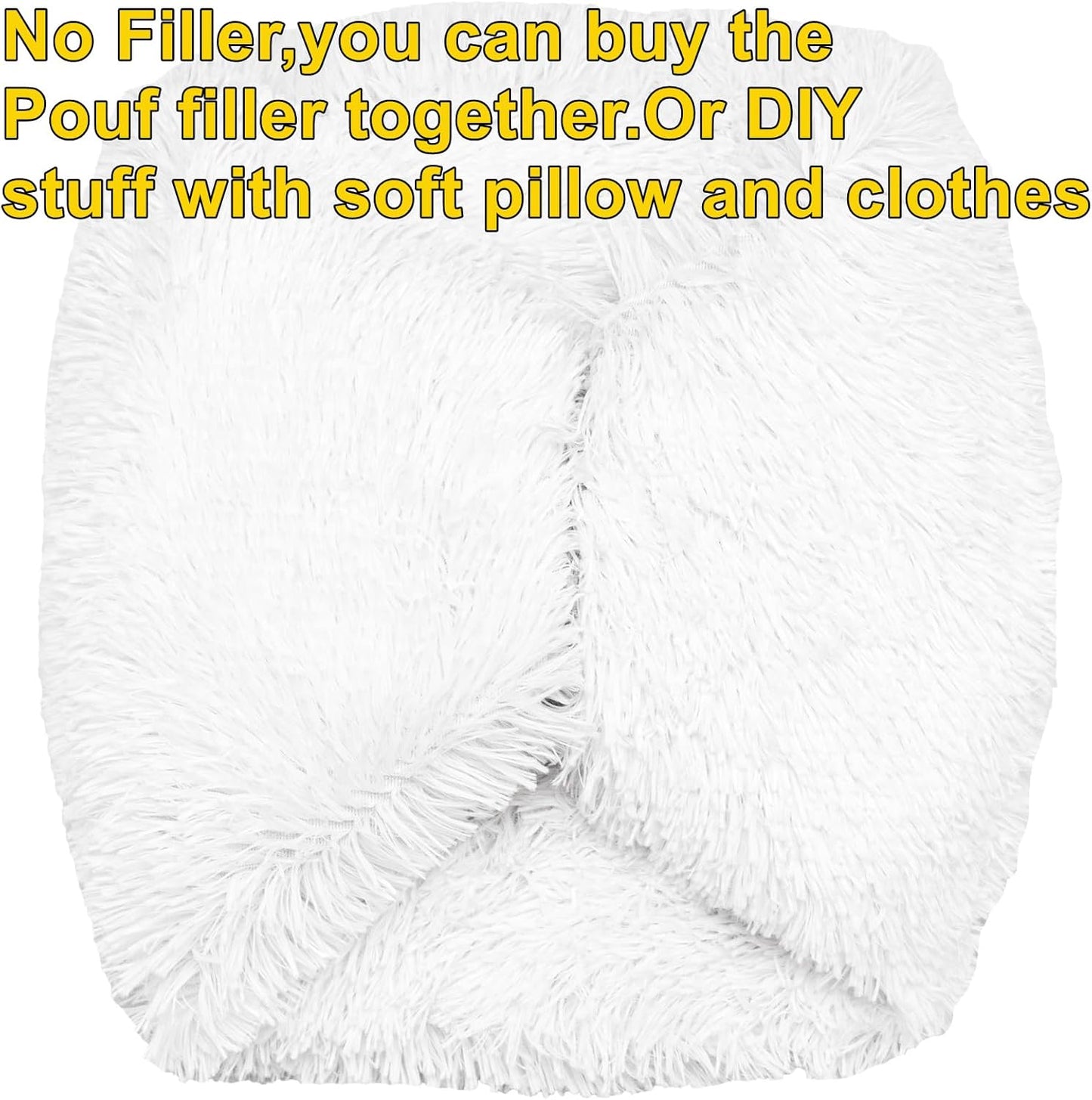 20x12 Inches Asuprui Ottoman Pouf Unstuffed Ottoman Foot Rest Floor Pouf Round Floor Bean Bag Chair No Filler Foot Rest