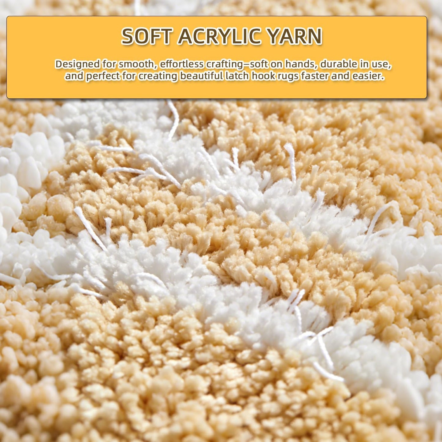 AKZYTUE 12 Rolls Latch Hook Yarn, Precut Rug Yarn for Latch Hook Kits, Crochet Yarn Bundles for Latch Hook Rug Making, DIY Tapestry Crafts for Adults & Beginners,Khaki
