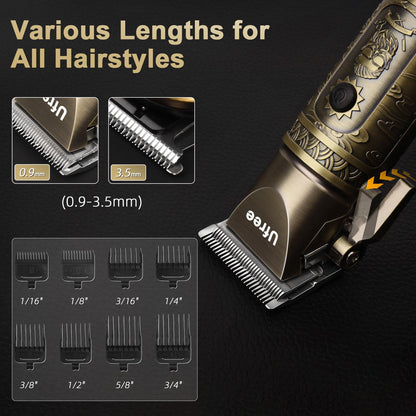 Ufree Beard Trimmer for Men Professional with Hair Clippers, Barber Clippers and Trimmers Set, Electric Razor Shavers for Men, Cordless Mens Grooming Kit for Nose, Ear, Face, Hair, Gifts