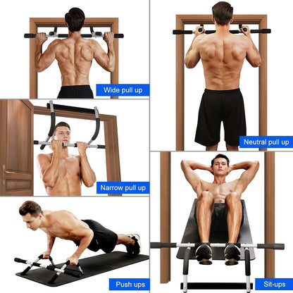 Doorway Pull Up Bar for Home Gym, Adjustable Width, Heavy-Duty Steel