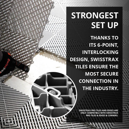 Swisstrax Ribtrax Smooth PRO Interlocking Garage Floor Tiles, 15.75 x 15.75-Inch, Tropical Orange, 24 Piece Set
