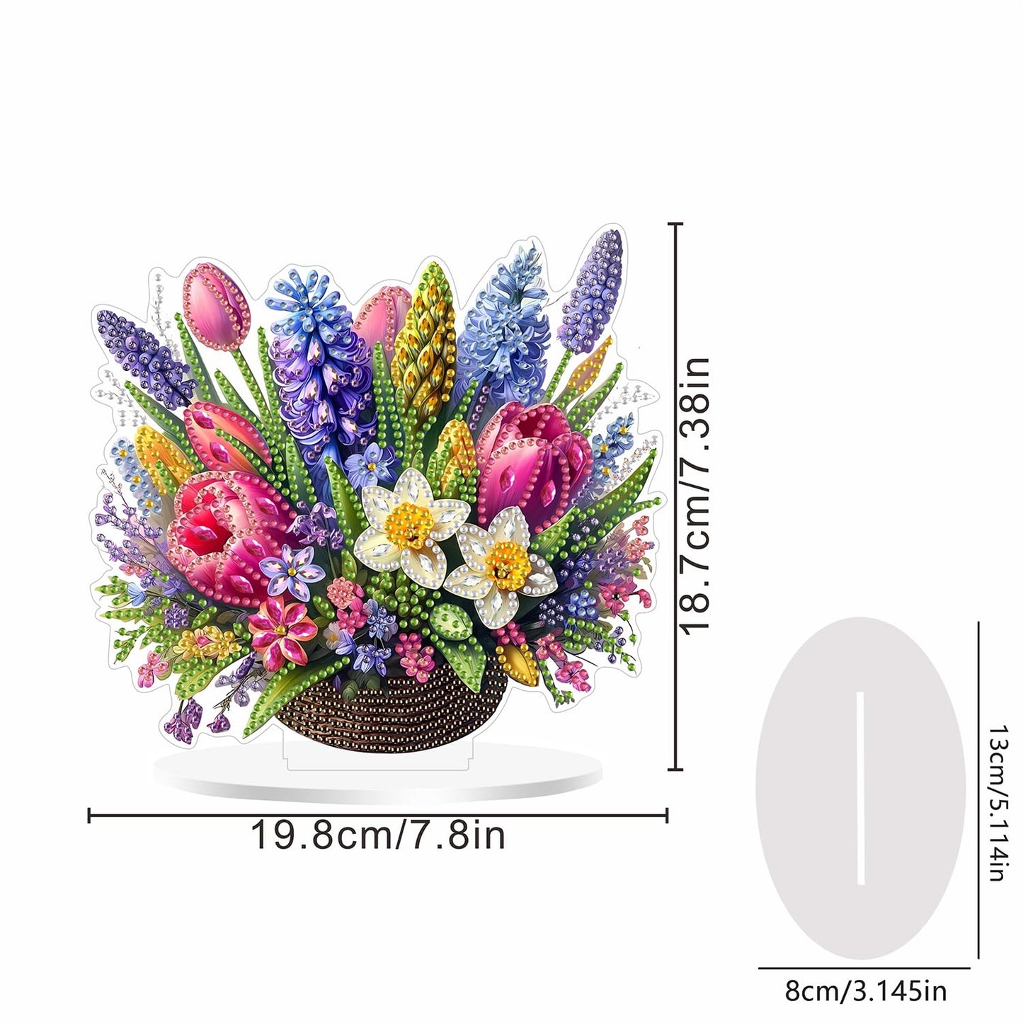 ZeeLionArt Tabletop Diamond Art Painting Kit for Adult,Flowers DIY Special Shaped Rhinestone Desk Placement Ornament,Home Stand Up Gem Painting Craft Kit,Gift,Double Sided.