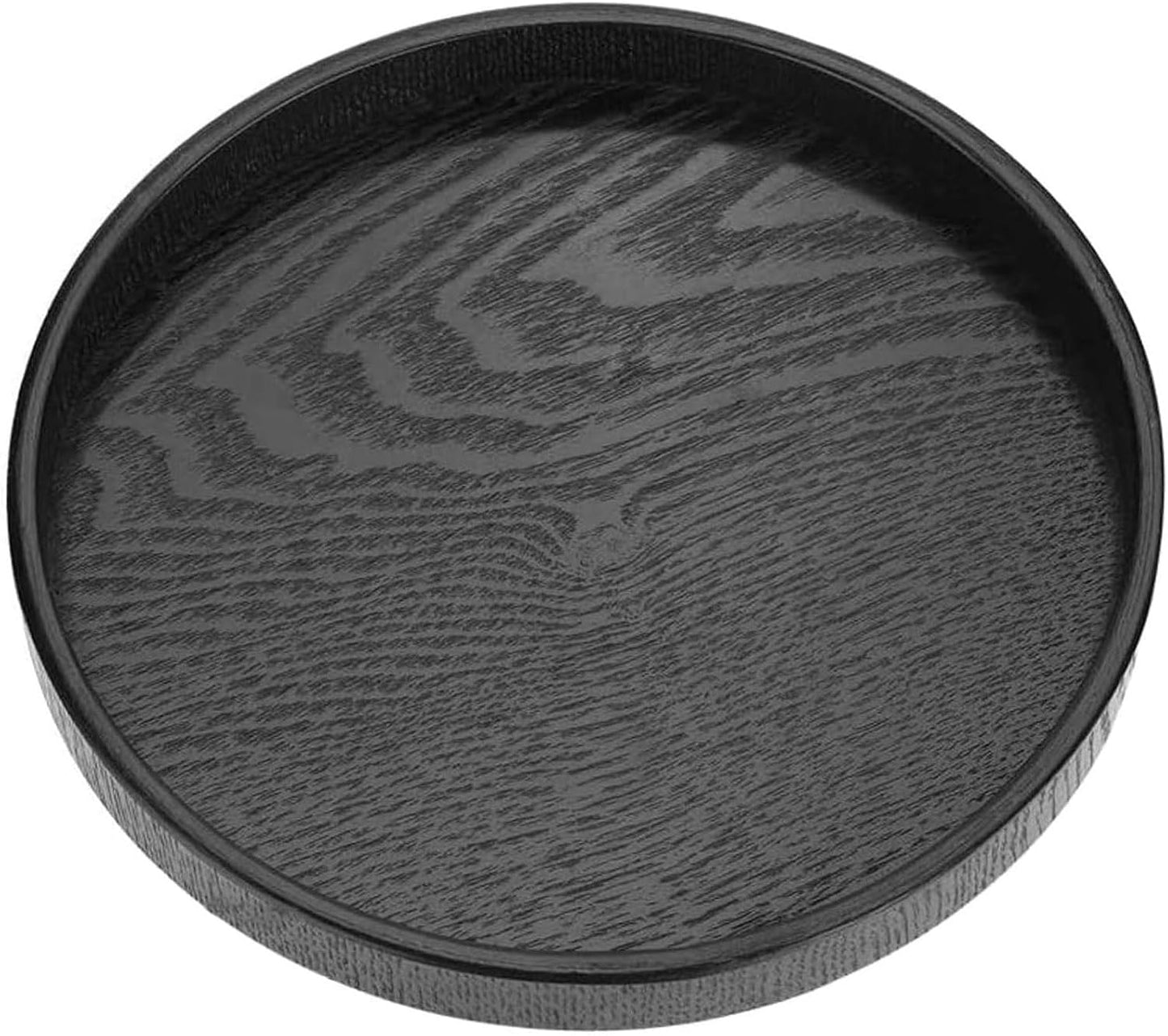 River Restaurant(11.8inch/30cm, Round Wood Serving Tray, Solid Wooden Decorative Tray Non-Slip Tea Coffee Table Tray