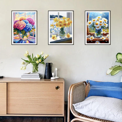 DOZEEZOP 6 Pack 5D Diamond Painting Kits for Adults, Diamond Art Kits for Adults Beginners of All Ages, Round Full Drill Arts and Crafts Gems Home Wall Decor 12x16 Inches Flowers