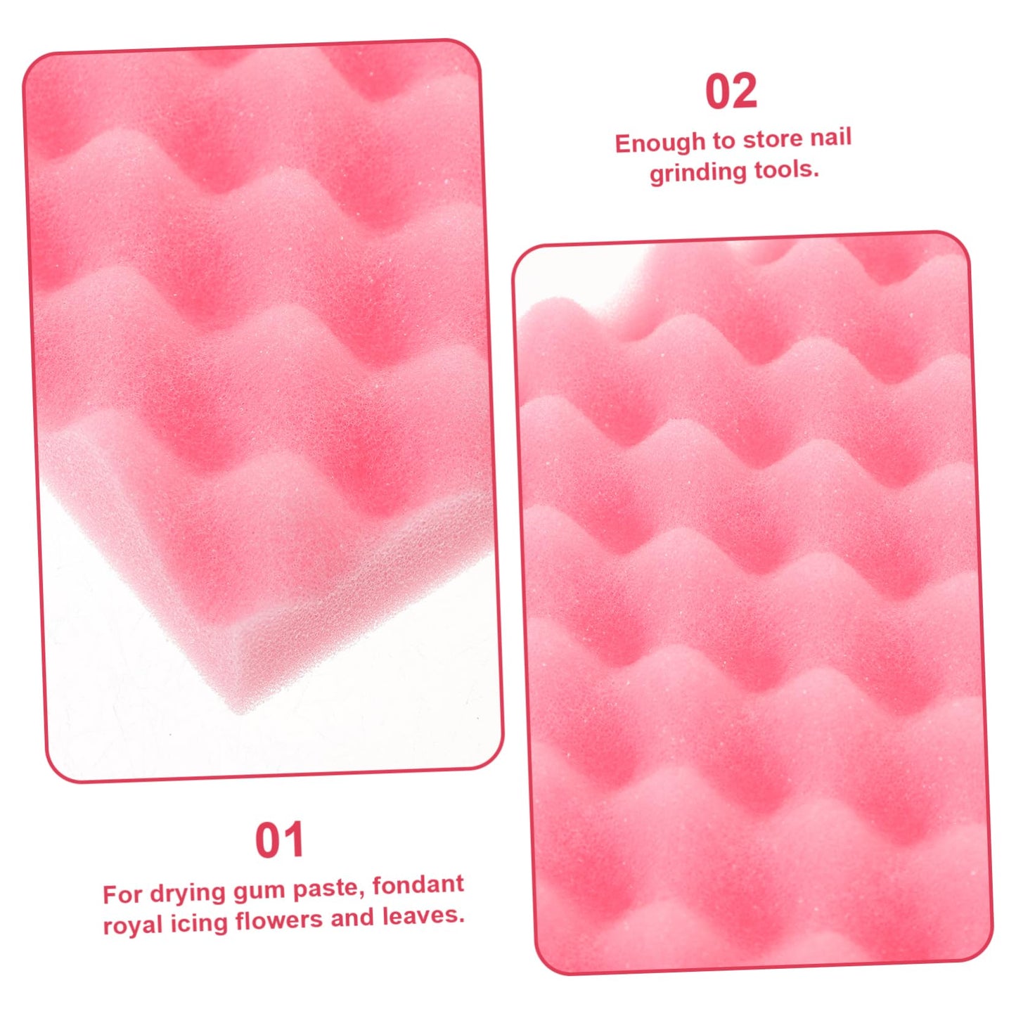 JECOMPRIS 2Pcs Fondant Flower Drying Holders Flexible Sponge Mats for Cake Decorating Tools Non Stick for Gum Paste and Royal Icing Flowers Versatile Drying Pad for Creative