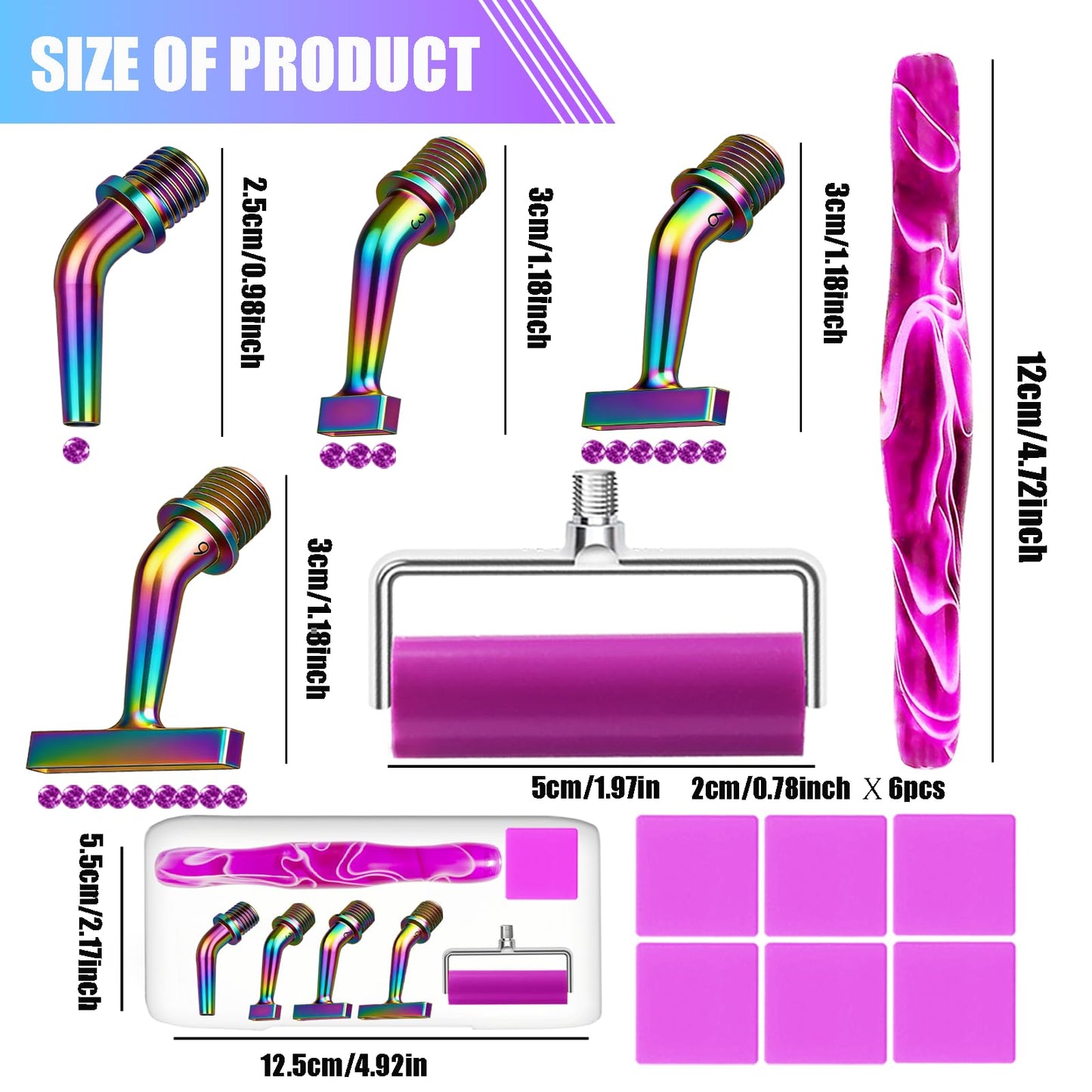 Diamond Art Pens Tool Diamond Painting Pen with 135° Ergonomic Screw Elbow Steel Metal Tip Nibs Roller Angled Placers Accessories Kits Drill Bead Dot Pens for Art Craft Nail Easy to Use