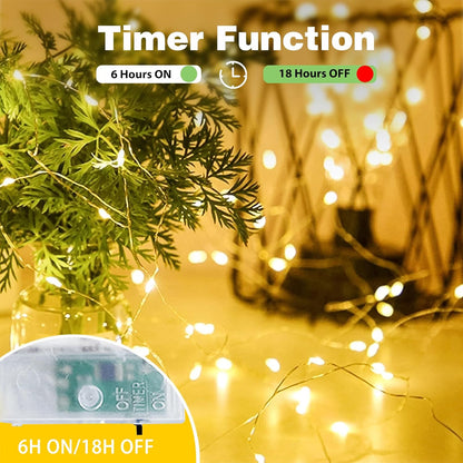1-Pack 16FT 50 Fairy Lights Battery Operated with Timer, Waterproof LED String Lights Indoor Outdoor, Cuttable Starry