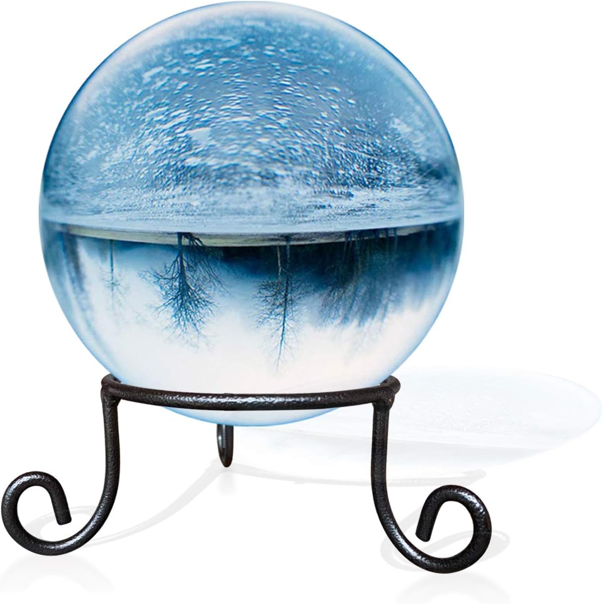 4.5inches 2inches Black Iron Gazing Globe Stand, Wrought Iron Sphere Holder, Crystal Ball and Glass Bowl Display Stand