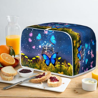 Talayituse Butterfly Heart Flower Print Toaster Covers - Dust Protection for Bread Maker, Washable Appliance Cover