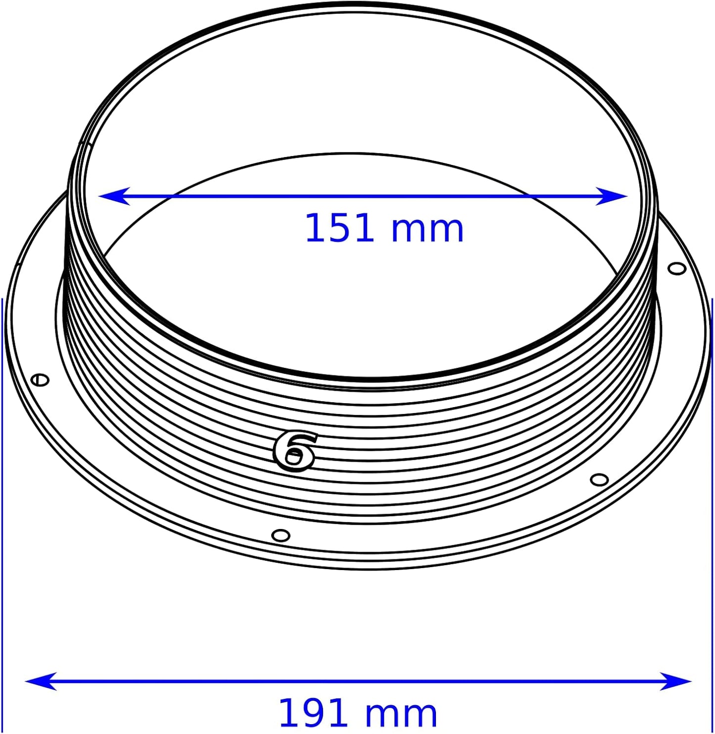 intulon 6-inch Tube Portable AC Air Conditioner/Fan Exhaust Plastic Hose Flange, Off White