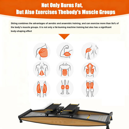DIUNAOZI New Ski Trainer, Ski Simulator Machine for Full Body,3D Cross Trainer, Strength and Balance Training Tool Set, Noiseless Ski Exercise Machine for Skiing Beginners, Home Use