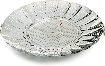 Norpro Large Vegetable Steamer with Detachable Silicone Post, Red