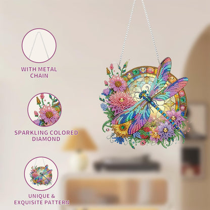 AIBOERL Diamond Art Hanging Kit for Adult,Special Shaped Rhinestone,Double Sided 5D DIY Acrylic Diamond Art Painting Window Pendants Home Garden Wall Hanging Kits Hanging Ornament (2 Pack Bird)