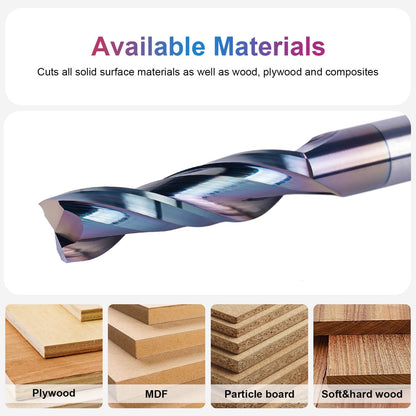 SpeTool Spiral Upcut Router Bit 1/2 Inch Shank with Extra Long Life Coating with SpeTool Brass Router Template Bushing Guide Set