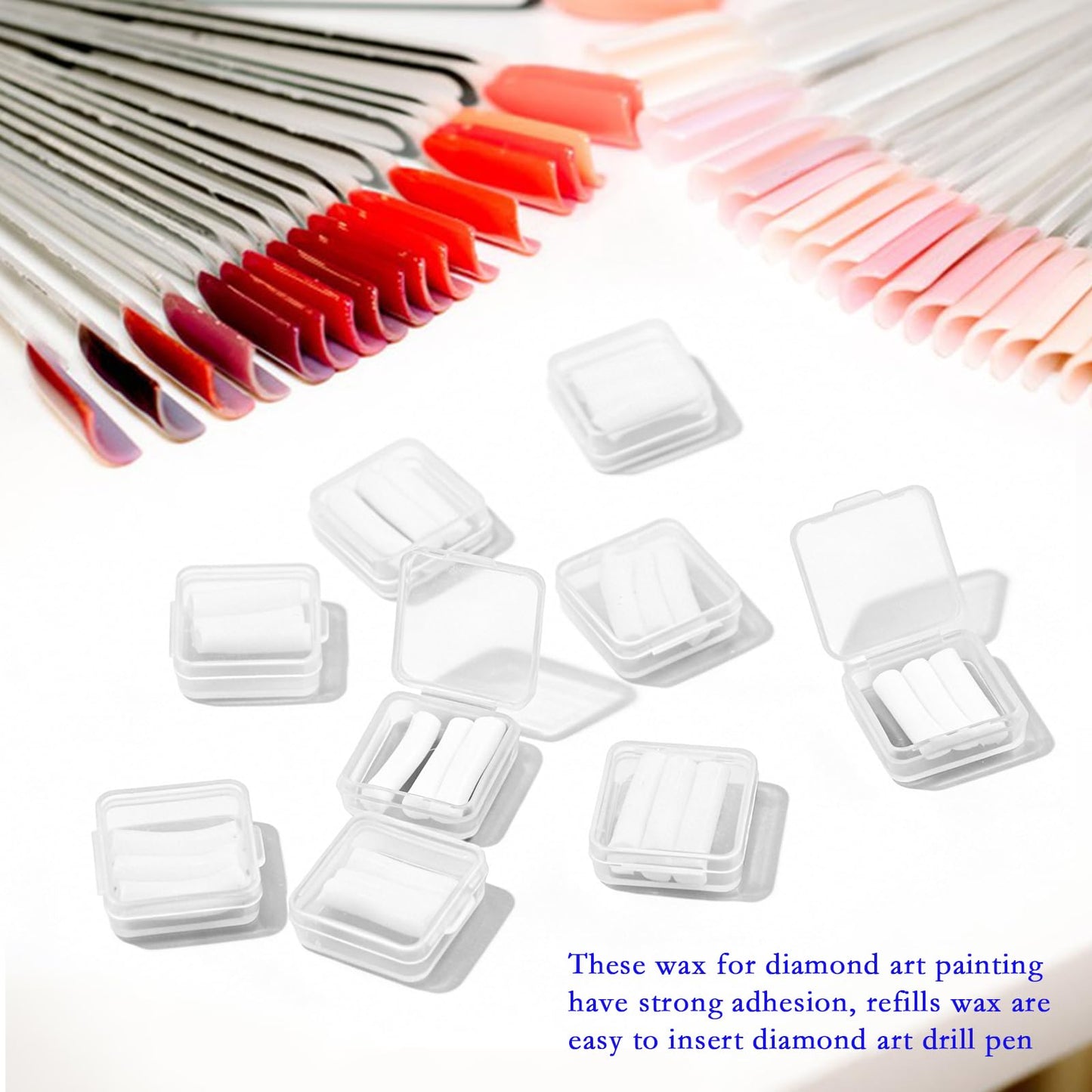 LNQ LUNIQI 18Pcs Diamond Art Wax Refills - Silicone Rhinestone Wax Tips for 5D Painting Pen Strong Adhesive for Embroidery Beads Nail Art