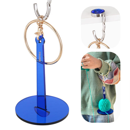 YOJOB Portable Wrist Yarn Holder for Crocheting & Knitting, Anti-Tangle Yarn Spinner for Yarn Balls and Center-Pull Cakes‌, Ideal Crochet Kit for Crafters (Blue)