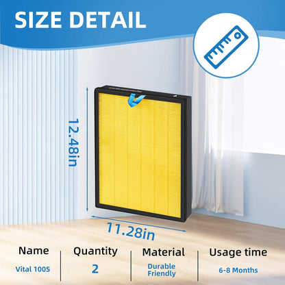 APPLIANCEMATES Vital 100S Pet Replacement Filter for LEVOIT Vital 100S/100S-P Air Purifier, 3-in-1 True HEPA Filters, 2