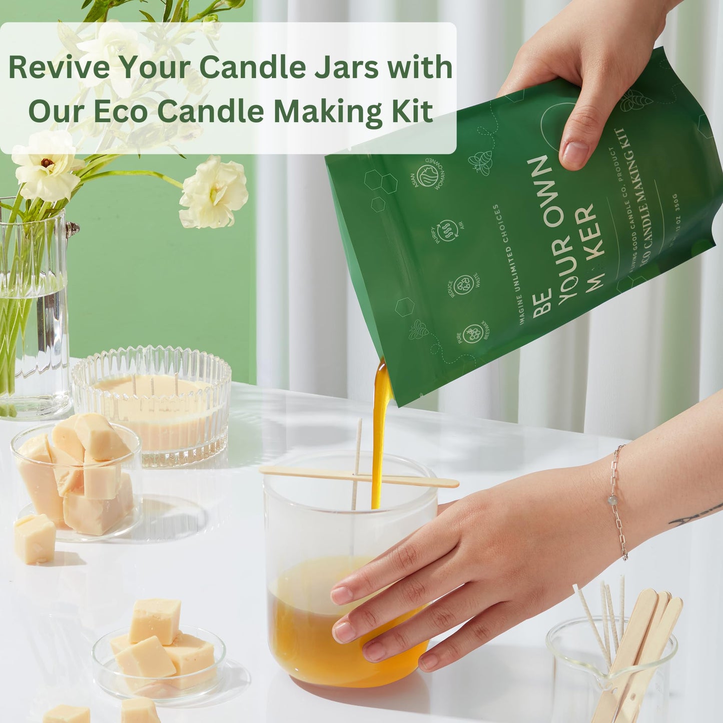 Claricomb - Lavender & Bergamot Pure Beeswax Candle – 90+ Hours Long Burning Classically Designed Non-Toxic Scented Candles for Home Decor and Aromatherapy to Stress Relief