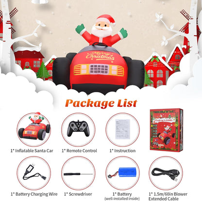 3.5FT 360Rotation, KLYLOP RC Inflatable Santa Claus Outdoor with Auto Inflate, Christmas Inflatables Santa Toys Car