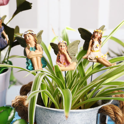 Bucherry 12 Pieces Garden Mini Fairies Figurines Miniature Fairy Sculpture Decoration Tiny Garden Accessories for Home Outdoor Yard Lawn Flower Pot Decor (Elegant)