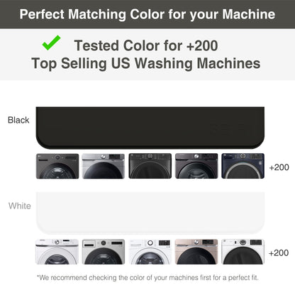 1 PACK SEIRI Washer and Dryer Topper, 26" x 26" Silicone Dryer Top Protector Mat for Flat Top Surface Cover and Front Load Washing Machine Non-Slip Waterproof Laundry Topper Mat Large (Black)