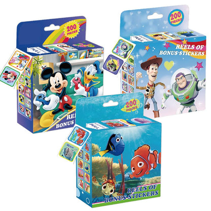 IZKICN 3 Pack Kids Stickers - 600 Pcs 30 Cartoon Designs, 1 Inch Self Adhesive Roll Stickers, Reusable Labels for Kids & Teachers