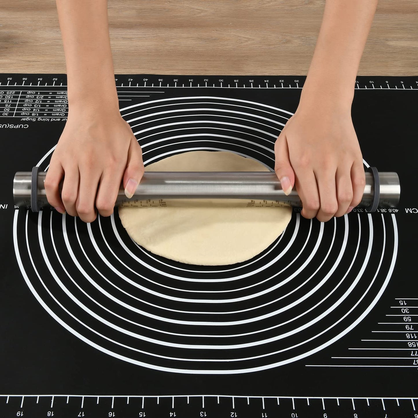 Super Kitchen Non-Slip Silicone Pastry Mat 28 x20 for Non Stick Baking Mats, Countertop Placemats, Dough Rolling, Kneading/Fondant/Pie Crust Pad