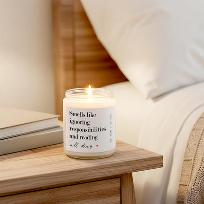 Book Lover Gifts for Women Men Readers - Bookish Gifts for Reading All Day - Book Accessories for Reading Lovers - Scented Candles for Bookish(7OZ)