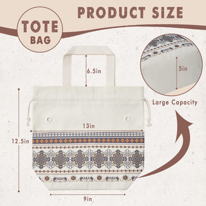 TOGETRUE Yarn Bag, Knitting Crochet Tote Bag, Yarn Storage Bags Organizer, Crochet bags for Crocheting Project, Store Skein Ball, Short Knitting Needle (Medium, Brown Style)