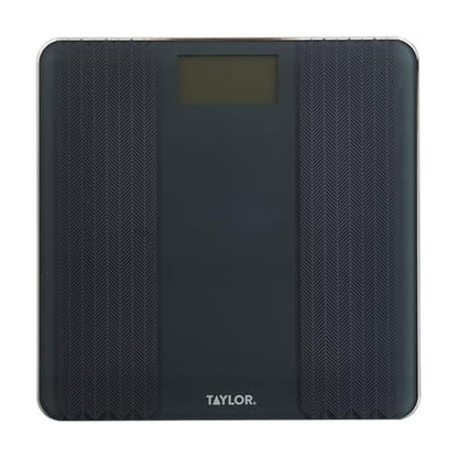 Taylor Glass Textured Paint Herringbone Design Digital Bathroom Scale, Gray, 5273274
