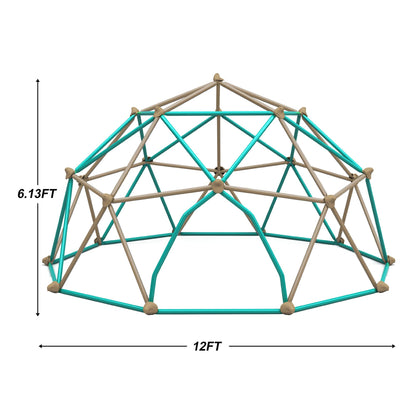 Virubi 12 FT Climbing Dome for Kids 3-10, Geometric Jungle Gym, Outdoor Play Equipment Supports 1000 lbs, Anti-Rust Easy Assembly