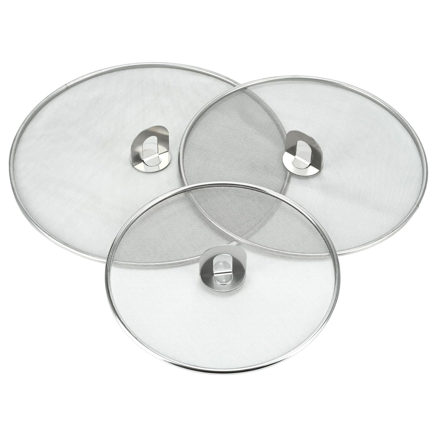 3 PCS Splatter Screen for Cooking, 25/29/ 33 cm Stainless Steel Grease Splatter Guard, Ultra Fine Mesh