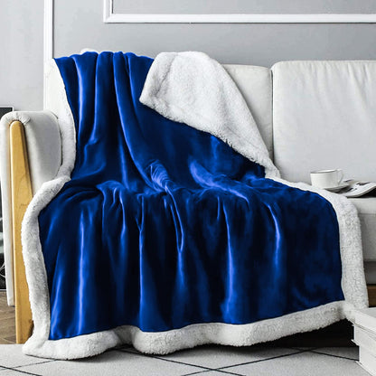 Everlasting Comfort Furry Sherpa Throw Blanket - Soft, Fluffy, Fuzzy, Plush, Thick, Minky Throws
