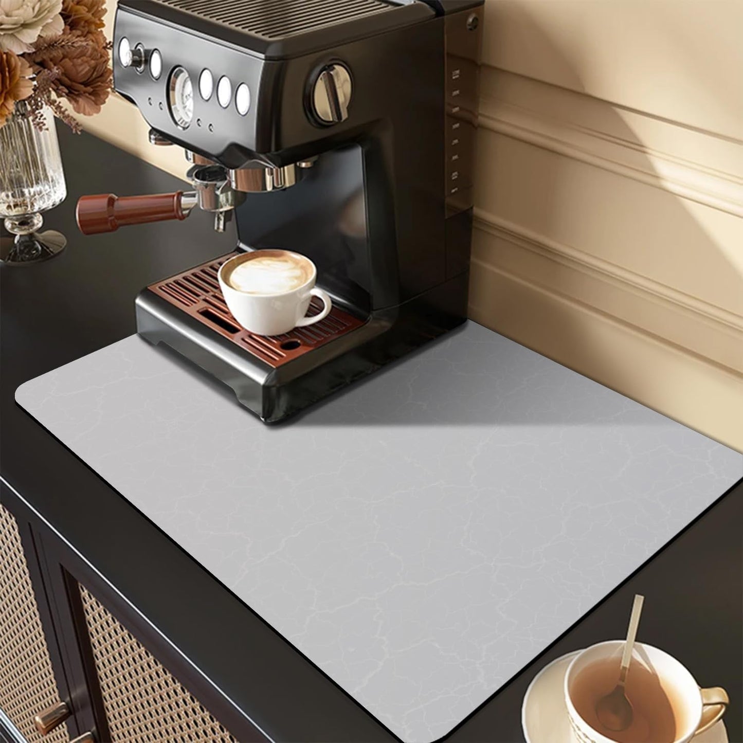 23"x15", Golener Coffee Bar Mat - Under Coffee Maker Pad, Tray Mats Under Cafe Machine, Rubber Absorbent Mat, Under