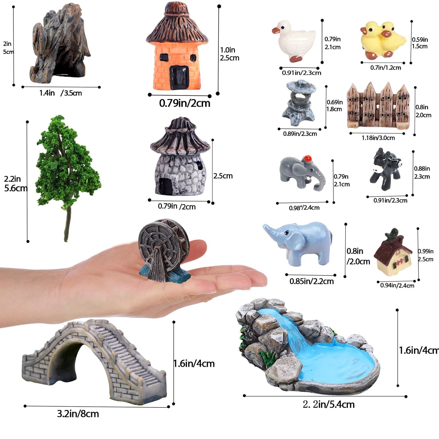 Fairy Garden Accessories Outdoor, 42 Zen Accessories, Miniature Decorations Supplies for Micro Landscape Plant Pots Bonsai Craft Decor - Fairy Kit