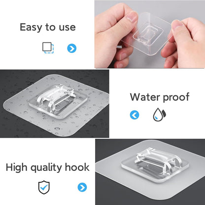 Skiennix Shower Caddy Adhesive Hooks - Strong Waterproof No-Drill Design | 10-Pack (Triple 6pcs + Single 4pcs)
