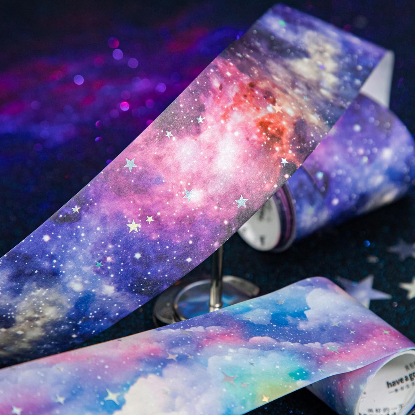 Frekyar 6 Rolls of Cloud Washi Tape Stickers Sets for Junk Journal Supplies, Star Themed Journal Stickers for Scrapbooking, Journaling,Planer (Rainbow)