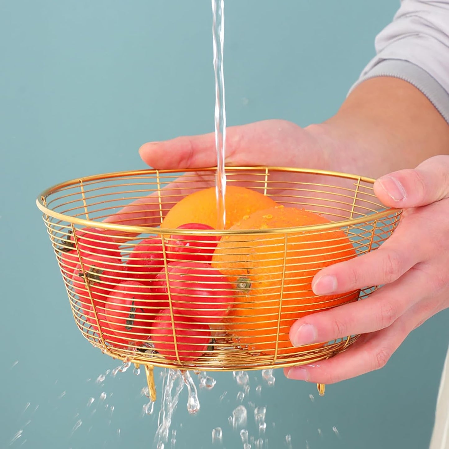 Meisha Round Fruit Bowl, Creative Mesh Dish Basket, Large Metal Wire Storage for Fruit, Vegetables, Snacks