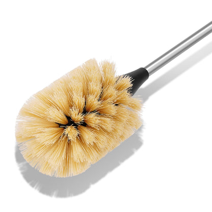 Purtribe Water Bottle Cleaning Brush with 2 Replaceable Heads, Compatible with Sport Bottles, Tumblers, Mugs, Wine Decanters, Glassware, 13 in, Yellow