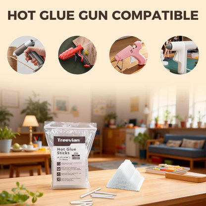 Treevian Mini Hot Glue Sticks 600PCS, Diameter 0.27 Inch, Length 4 Inches - All Temperatures，Hot Glue Gun and Hot Glue Stick Supplement Pack for DIY Craft and Gluing Projects