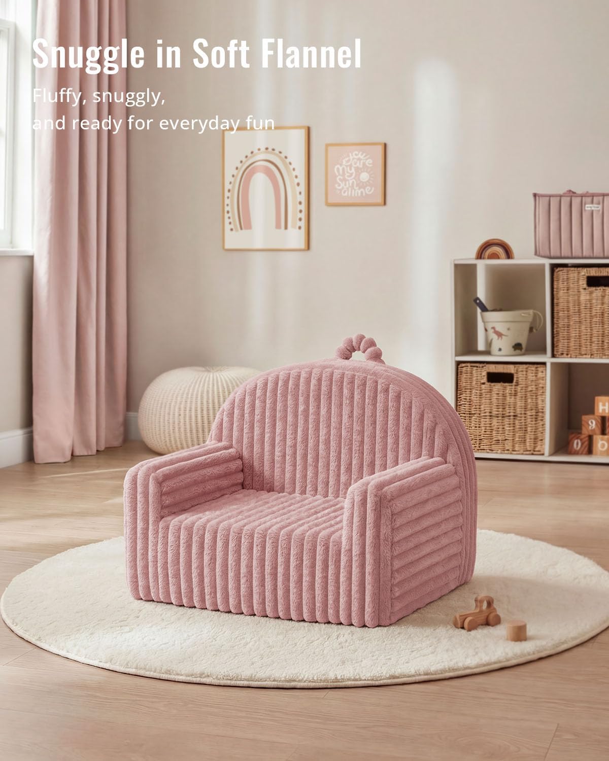 Blissful Diary Toddler Chair, Snuggly Soft Kids Sofa Chair, Supportive Toddler Couch for Girls and Boys, Kids Furniture