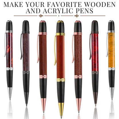 Colarr 20 Pack Woodturning Pen Kit Twist Ballpoint Pen Kit with Refill Copper for DIY Classroom Supplies Teacher Student Friends Gift