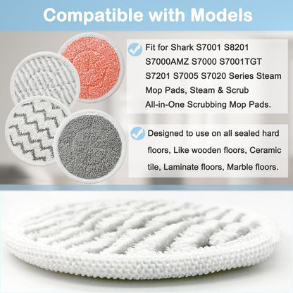 10 Pack Upgraded S7001 Pads Replacement Steam Mop Pads for Shark S7001 S8201 S7201 S7000 S7000AMZ S8001 S7005 S7020 Series Steam Mop Pads,Steam & Scrub All-in-One Scrubbing Mop Pads,Part #: XKITP7000