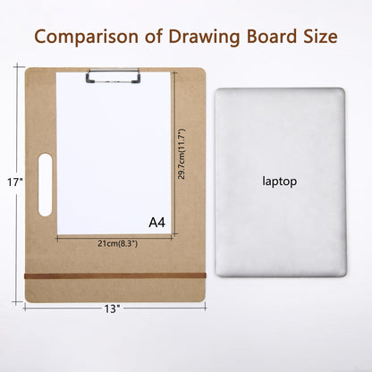 13" x 17" Artist Sketch Board with Handle - Portable Clipboard for Painting and Drawing, Art Supplies for Adults by TX Liteart
