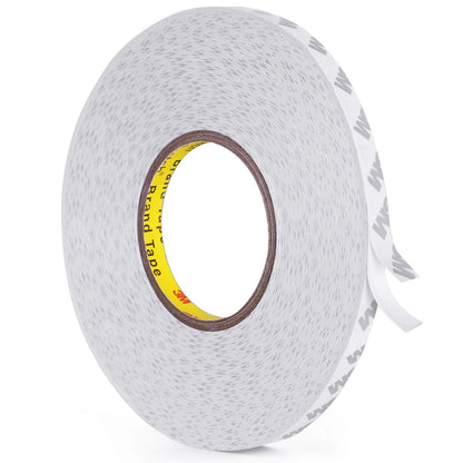HitLights Double Sided Tape Heavy Duty 164ft, Waterproof Mounting Adhesive Tape for Wall, Electronics, LED Strip, Car Trim, Home Office Decor, Craft Project, PVC White (164ft x 0.39in)