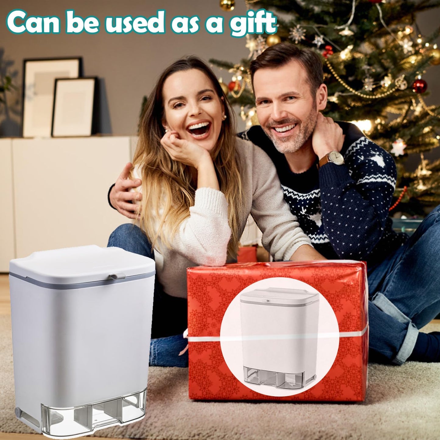 2.4 3 Pack Sink,Counter Gallon Compost Bin Hanging Trash Can with Lid Garbage Can Wall Mounted Trash Can